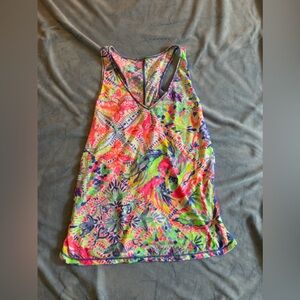 LILLY PULITZER Womens Luxletic Anisa Tank Top In Multi Dancing On The Deck